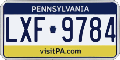 PA license plate LXF9784