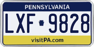PA license plate LXF9828