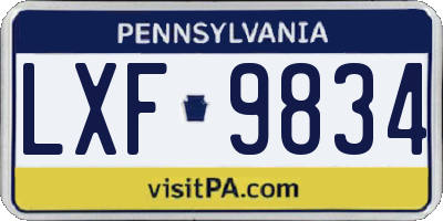 PA license plate LXF9834