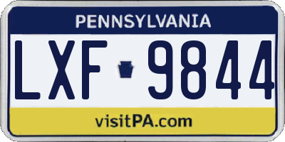PA license plate LXF9844