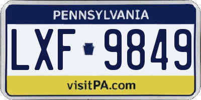 PA license plate LXF9849