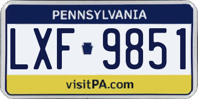 PA license plate LXF9851