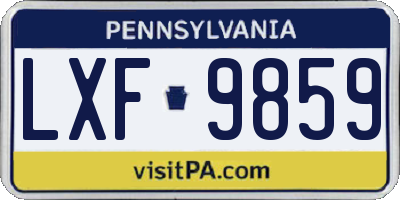 PA license plate LXF9859