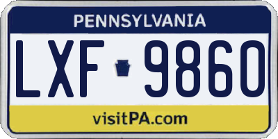 PA license plate LXF9860