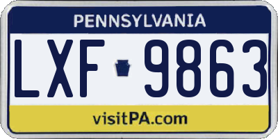PA license plate LXF9863