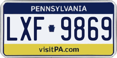 PA license plate LXF9869