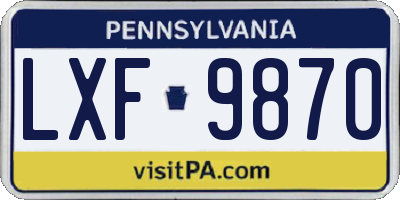 PA license plate LXF9870