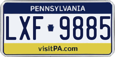 PA license plate LXF9885
