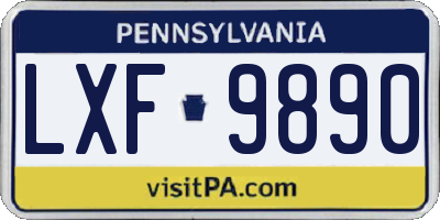 PA license plate LXF9890