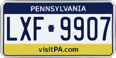 PA license plate LXF9907