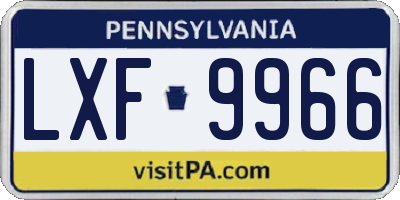 PA license plate LXF9966