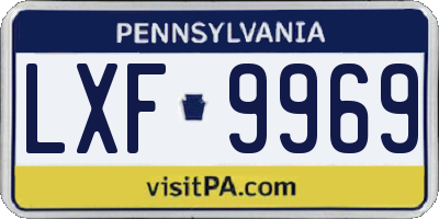 PA license plate LXF9969