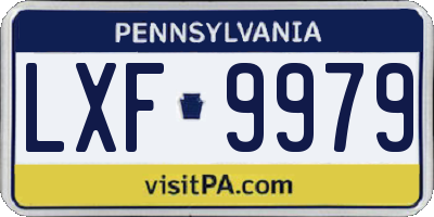 PA license plate LXF9979