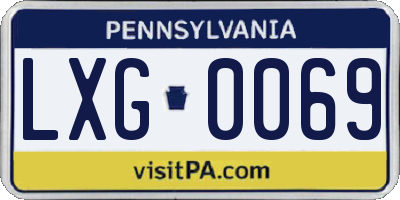 PA license plate LXG0069