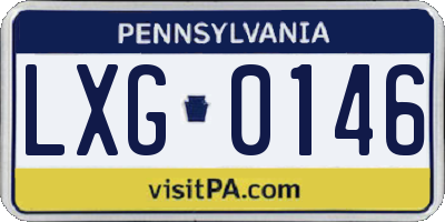 PA license plate LXG0146