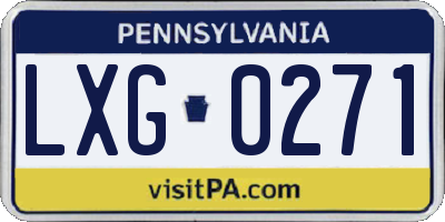 PA license plate LXG0271