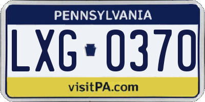 PA license plate LXG0370