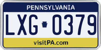 PA license plate LXG0379
