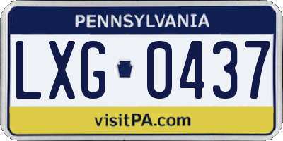 PA license plate LXG0437