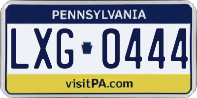 PA license plate LXG0444