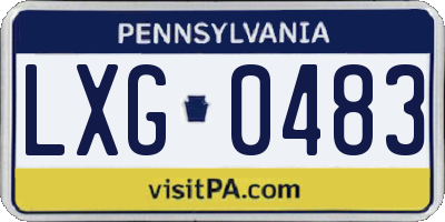 PA license plate LXG0483