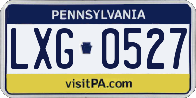 PA license plate LXG0527