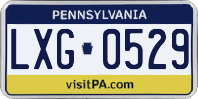 PA license plate LXG0529