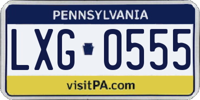 PA license plate LXG0555