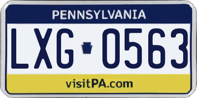 PA license plate LXG0563