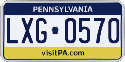 PA license plate LXG0570