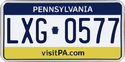 PA license plate LXG0577