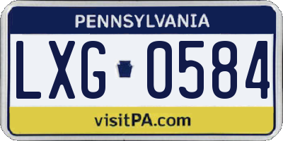 PA license plate LXG0584