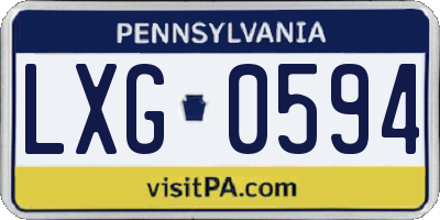 PA license plate LXG0594