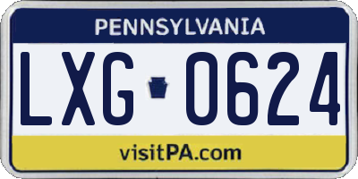 PA license plate LXG0624