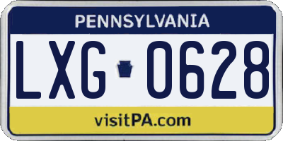 PA license plate LXG0628