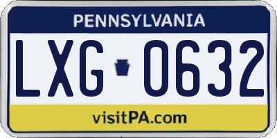 PA license plate LXG0632