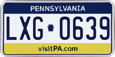PA license plate LXG0639