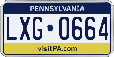 PA license plate LXG0664
