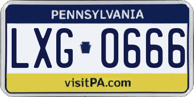 PA license plate LXG0666