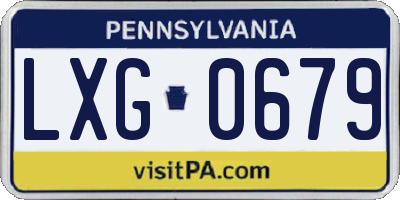 PA license plate LXG0679