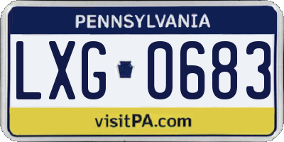 PA license plate LXG0683