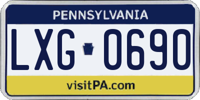 PA license plate LXG0690