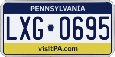 PA license plate LXG0695