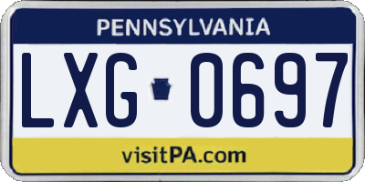 PA license plate LXG0697