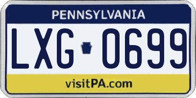 PA license plate LXG0699