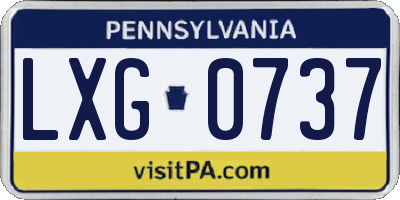 PA license plate LXG0737