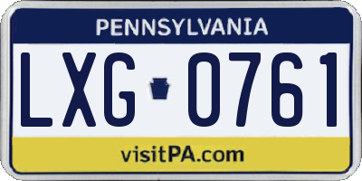 PA license plate LXG0761