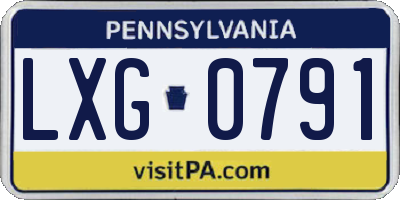 PA license plate LXG0791