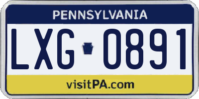 PA license plate LXG0891