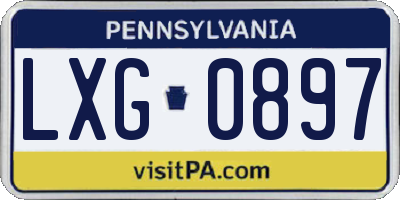 PA license plate LXG0897